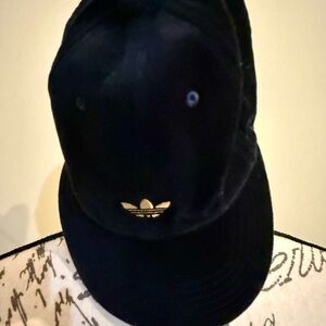 Adidas Navy velvet Cap with gold accents